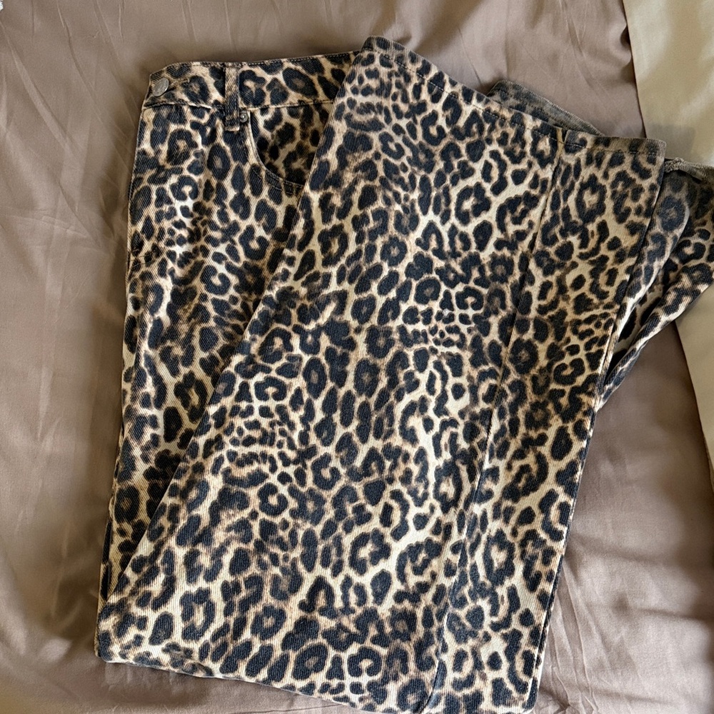 Leopard Print Jeans / Baggy Low-Mid Waisted